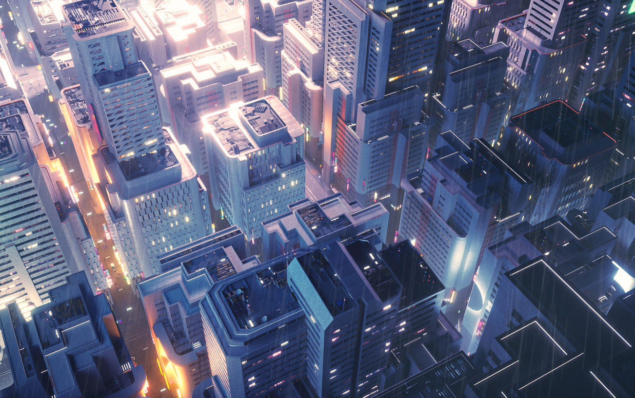 使用c4d制作夜景城市