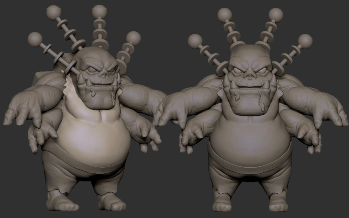 【zbrush新手教程】次世代"怪物"高模手办模型雕刻,zbrush零基础建模