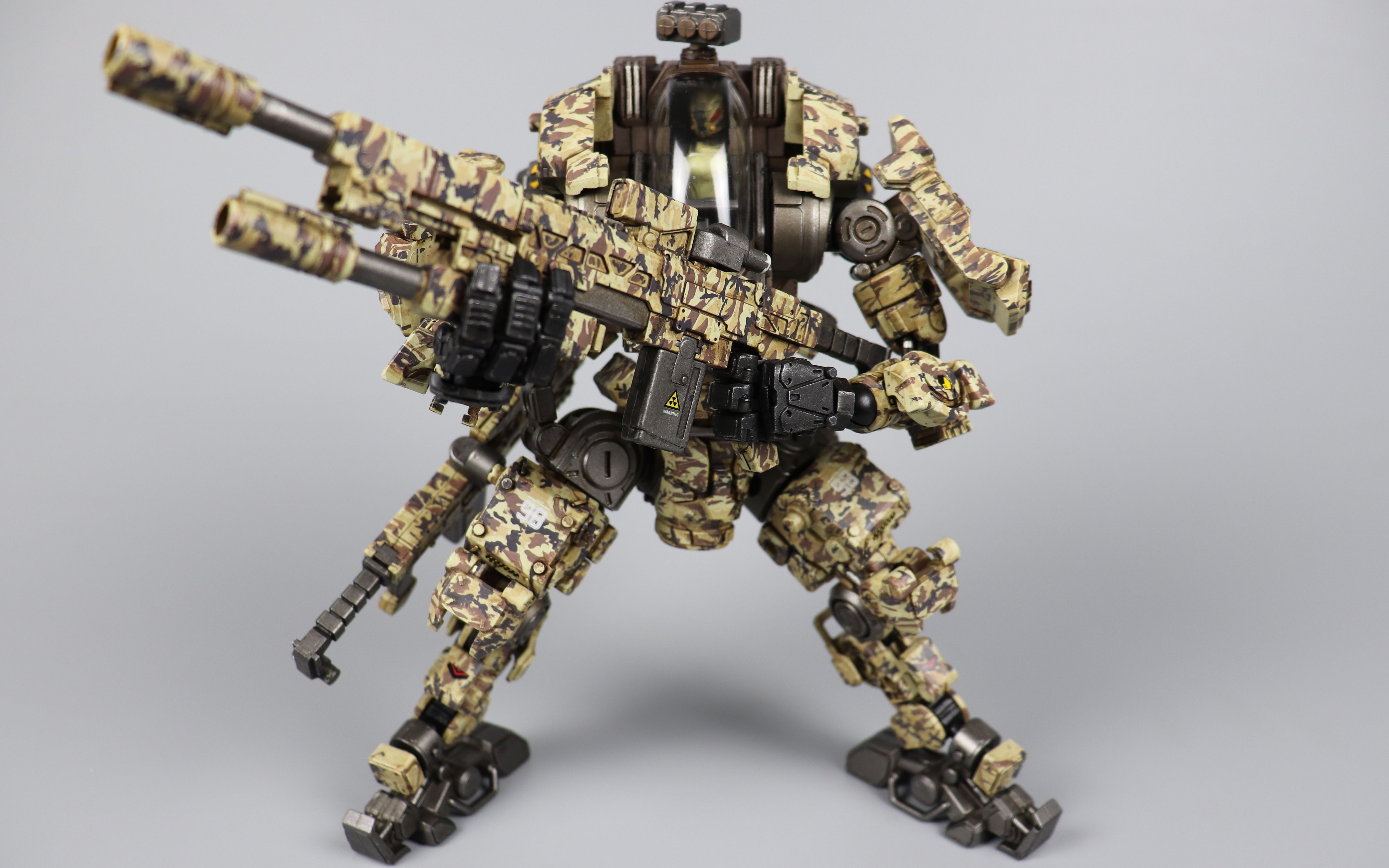 【型模玩赏】joytoy暗源 钢骨h03型狙击机甲 荒野迷彩版