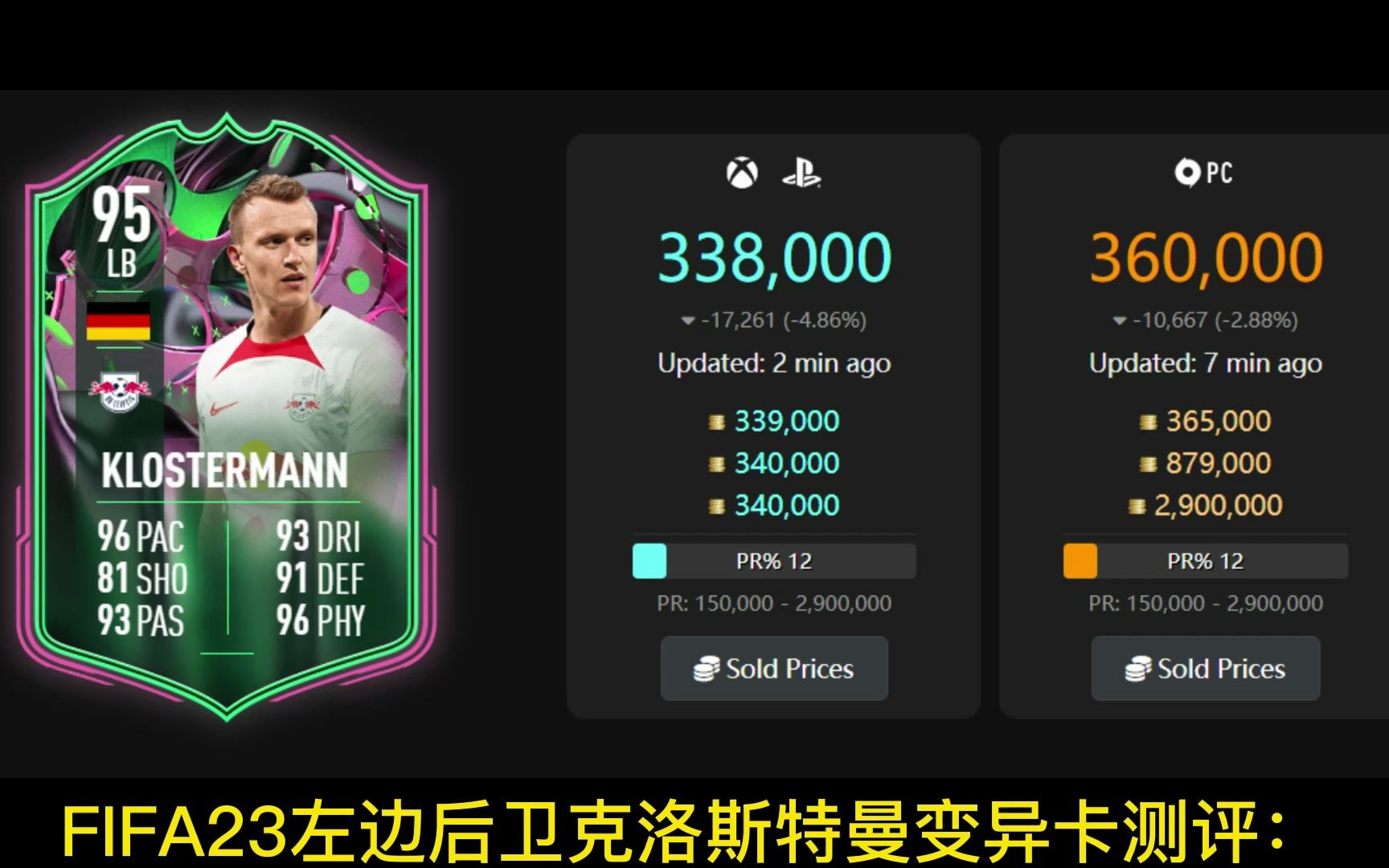 FIFA23左边后卫克洛斯特曼变异卡测评哔哩哔哩bilibili