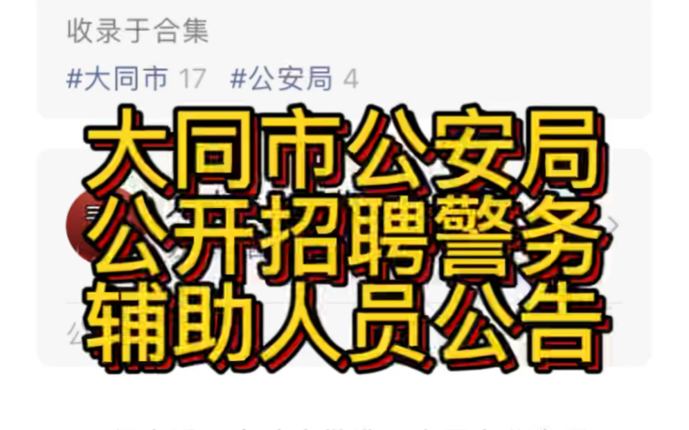 大同市公安局2023年面向社会公开招聘警务辅助人员公告哔哩哔哩bilibili