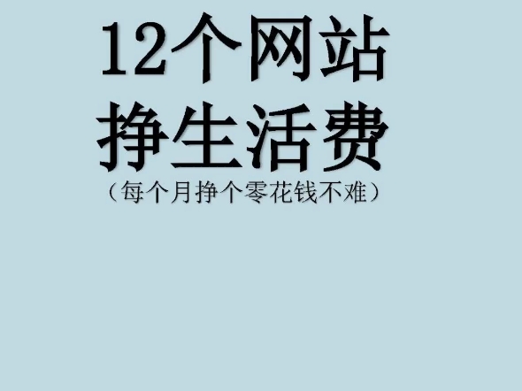 【创业指南】12个网站,轻松挣生活费!哔哩哔哩bilibili