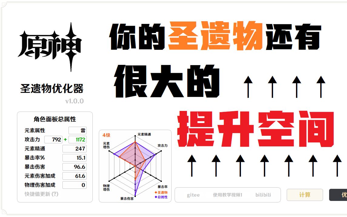 圣遗物优化器使用方法(上)——评估你的圣遗物练度哔哩哔哩bilibili