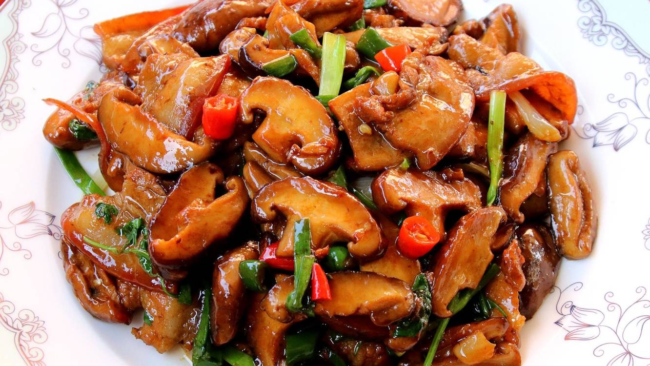 春日美食之炒香菇