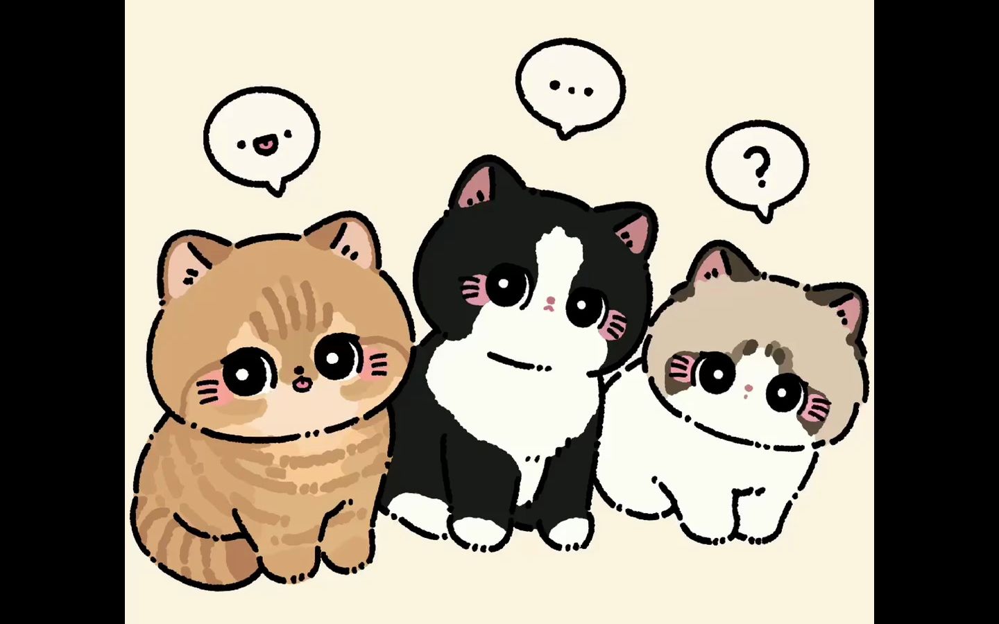 【procreate】三只小猫