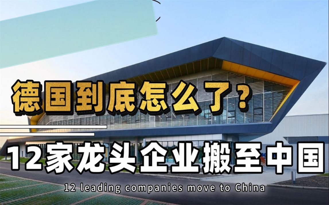 德国12家龙头企业搬至中国,银行行长:唯有中国市场能挽救他们!哔哩哔哩bilibili