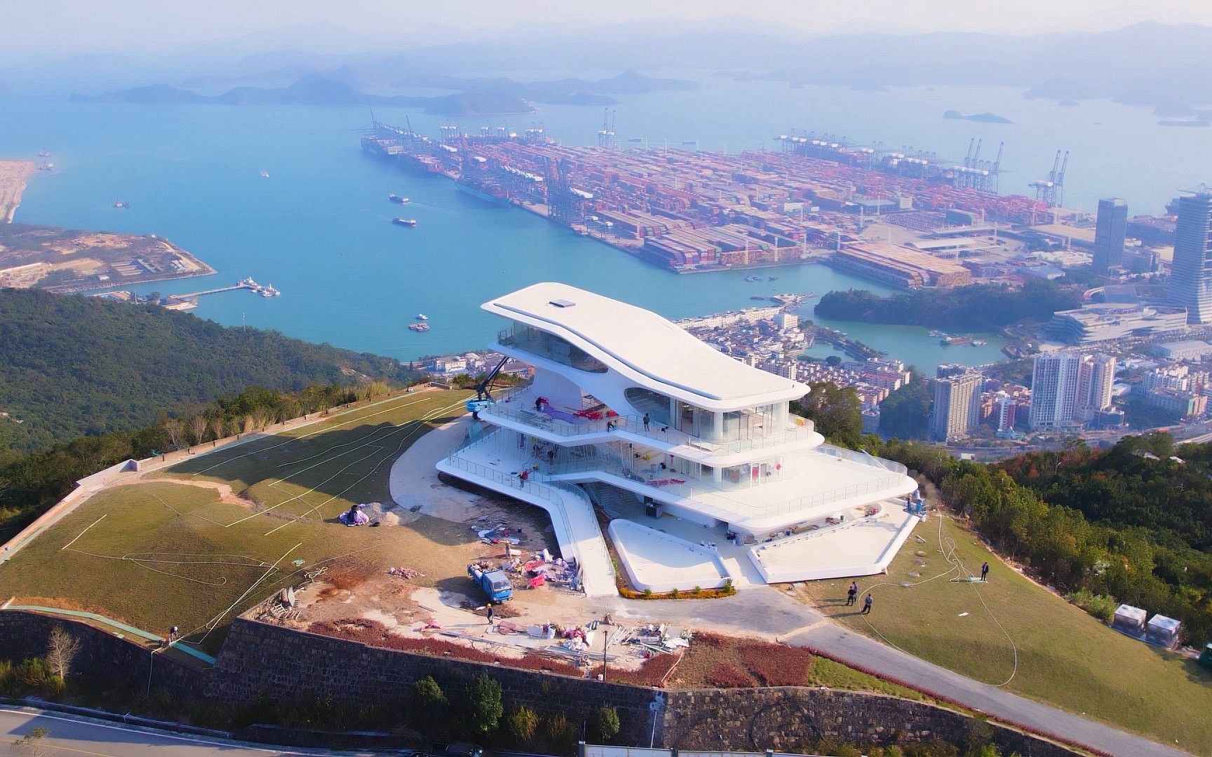 航拍 深圳三洲塘新晋网红观景台 观云台