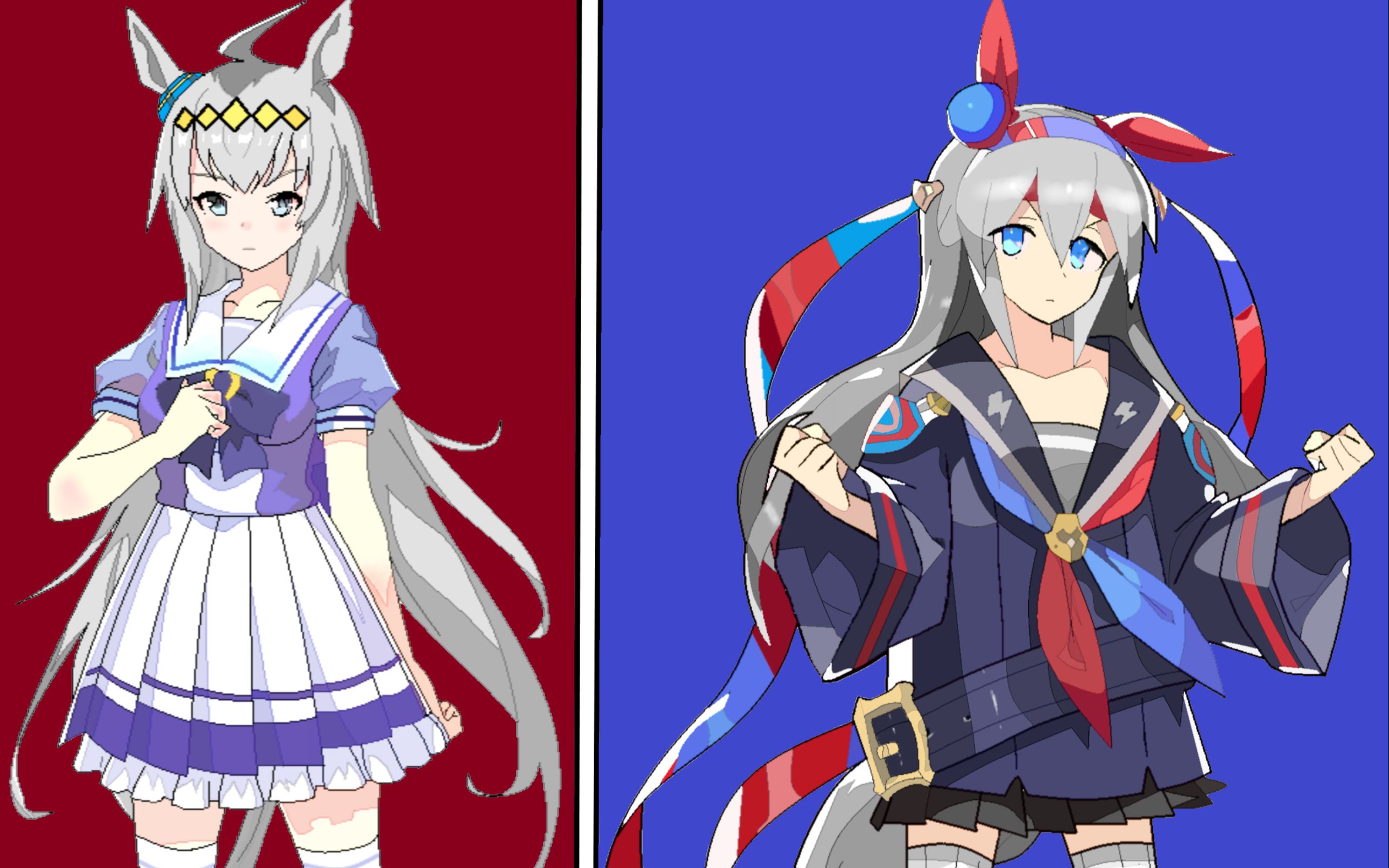 【赛马娘-绘画-重投】小栗帽&玉藻十字