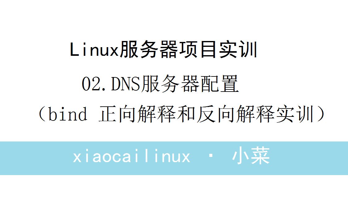 P2.Linux服务器项目实训DNS服务器配置(bind的正向解释和反向解释)哔哩哔哩bilibili