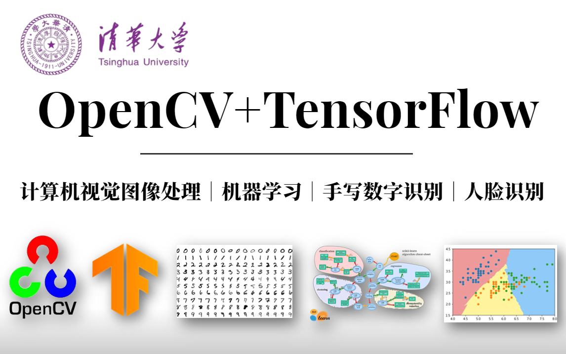 【OpenCV+TensorFlow】一口气清华博士带你学会计算机视觉图像处理入门、机器学习、手写数字识别、人脸识别!太强了(图像分割/自然语言处理/人工智...