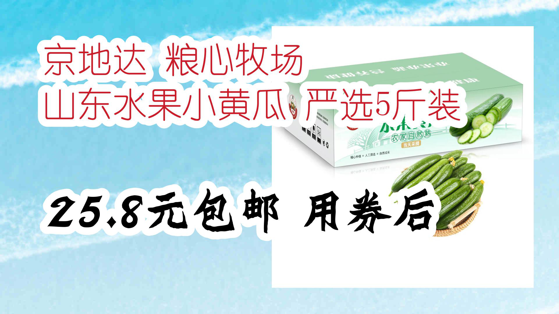 【京东优惠】京地达 粮心牧场 山东水果小黄瓜 严选5斤装 25.8元包邮用券后哔哩哔哩bilibili