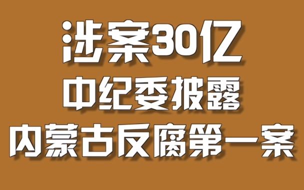 涉案30亿,中纪委披露内蒙古反腐第一案哔哩哔哩bilibili