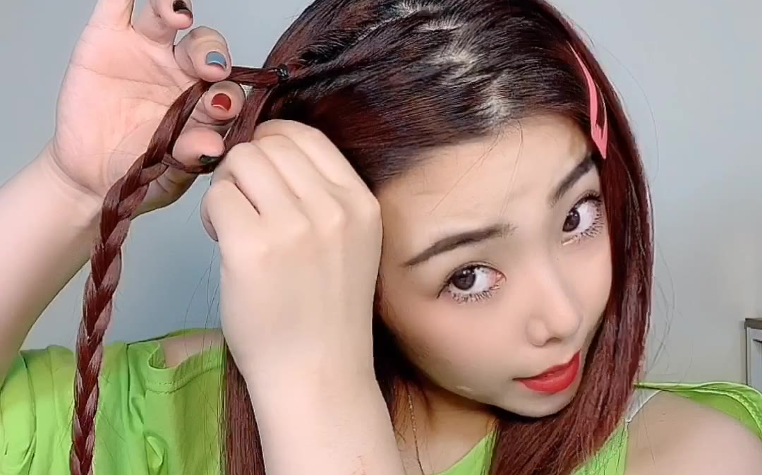 blackpink 回归rose 同款发型慢动作编发教程,巨简单