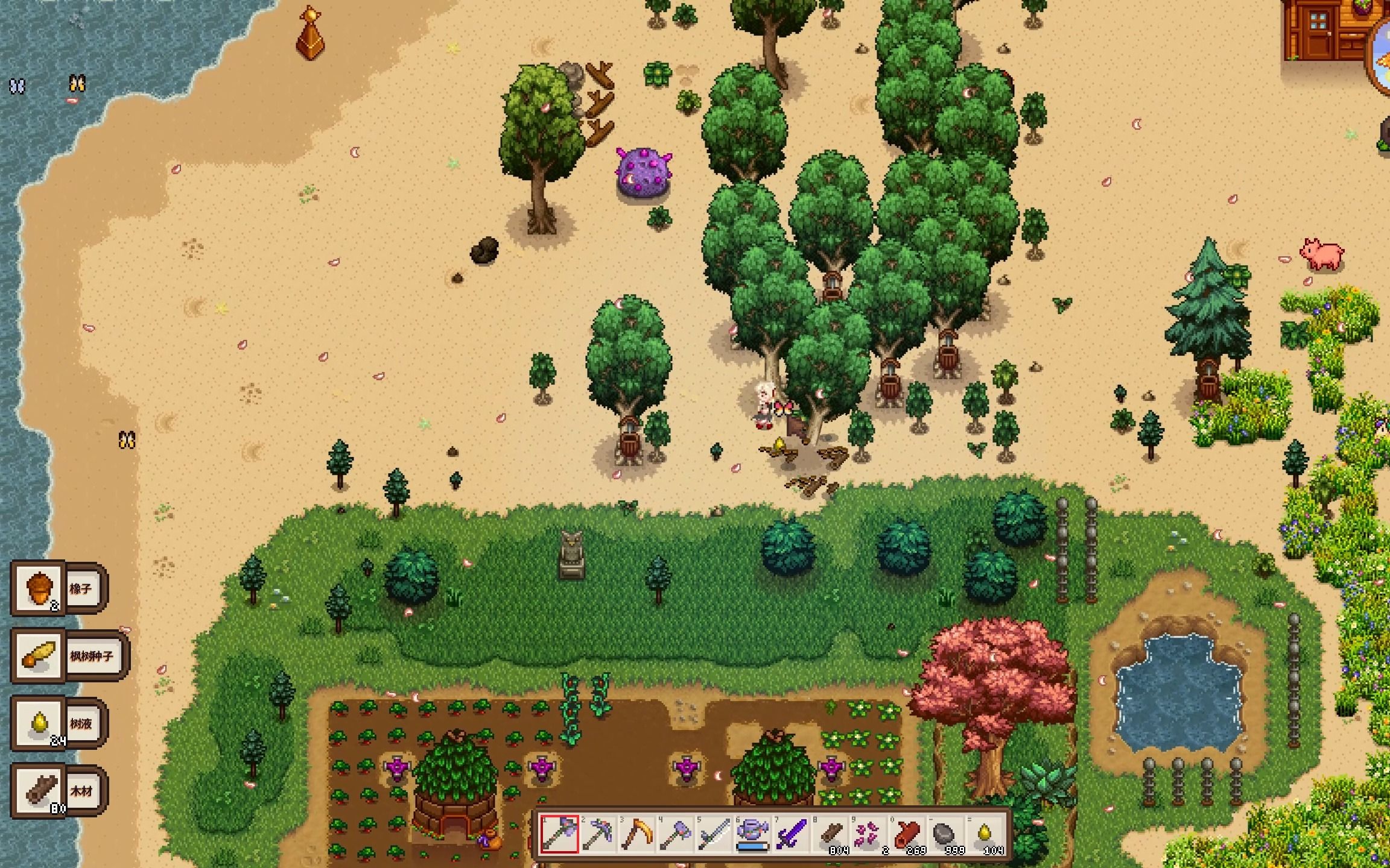 【星露谷 七宗罪mod3.1】第2年春16砍树