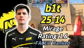 下载视频: b1t (25-14) 和朋友双排随便玩玩 (mirage) | FACEIT天梯 2024.04.09