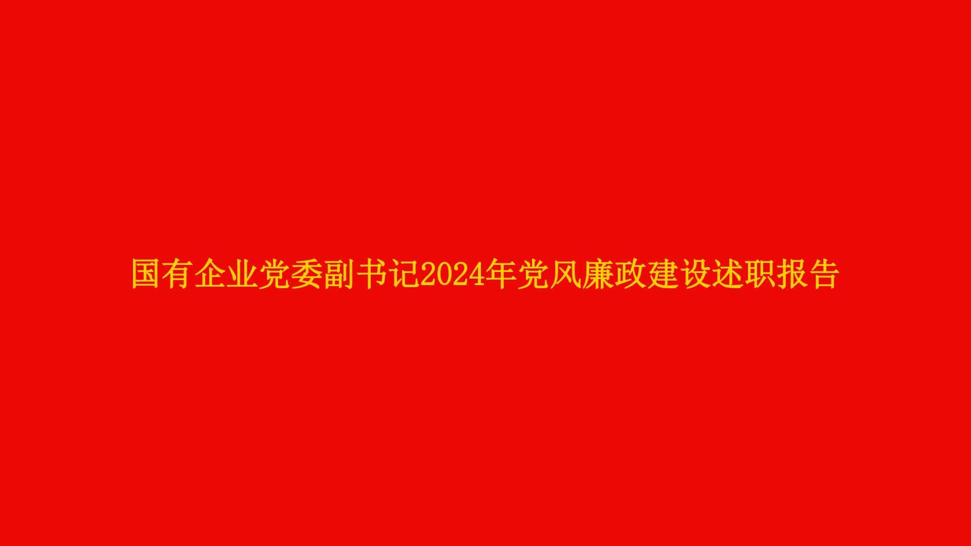 国有企业党委副书记2024年党风廉政建设述职报告哔哩哔哩bilibili