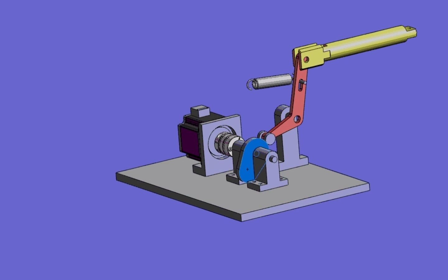 27.通过旋转凸轮带动杠杆实现的任意变速直进机构