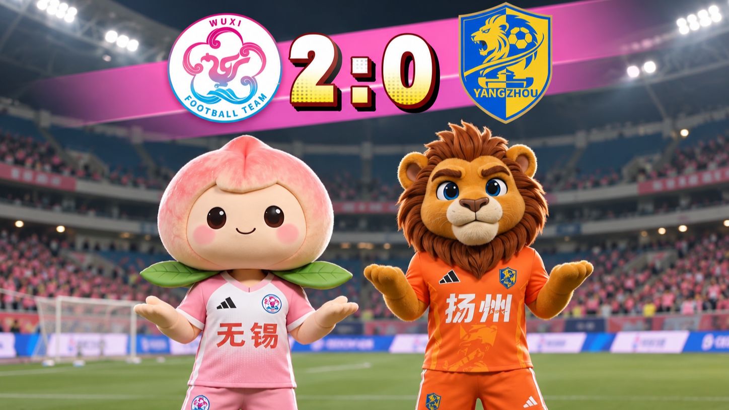 无锡2 : 0扬州！今晚饺面加白糖~
