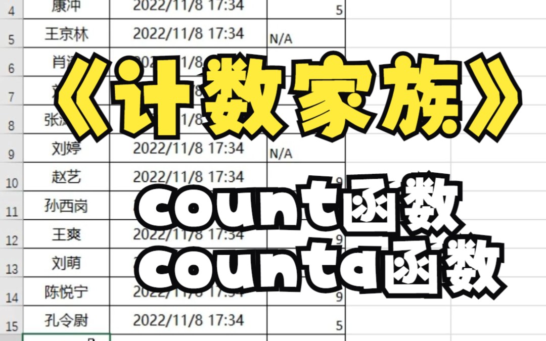 计数函数家族count和counta函数区别应用场景哔哩哔哩bilibili