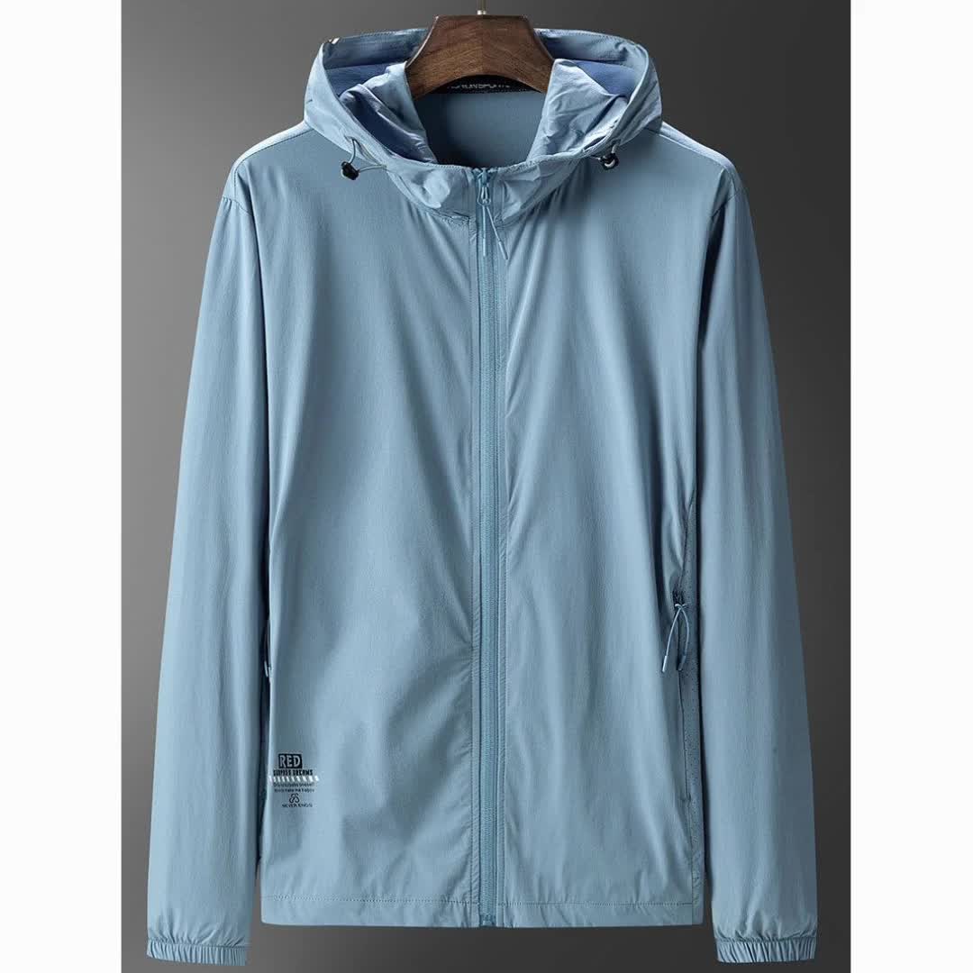 高档冰丝专业防晒衣男款夏季薄款防紫外线连帽冰感防晒服遮阳外套6603