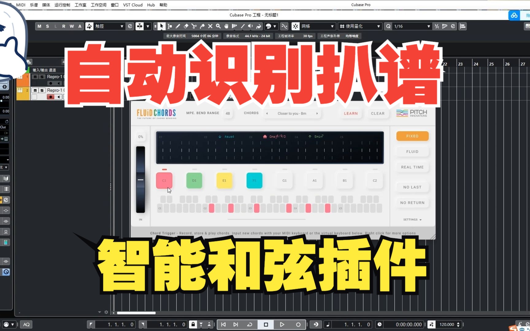 [自动识别分析扒谱工具]Transcribe +[智能和弦插件]Pitch Innovations Fluid Chords v1.4.3 [WiN]哔哩哔哩bilibili