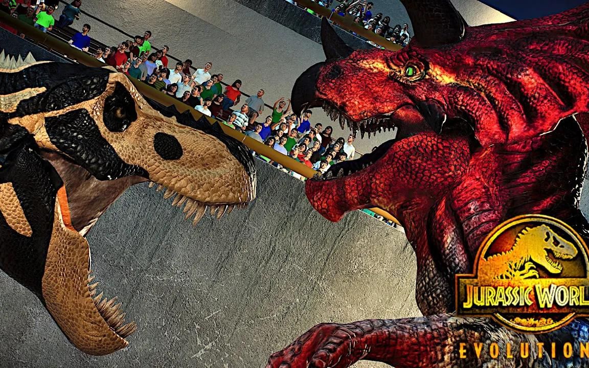 终极龙与黑色霸王龙史诗般的电影大战!侏罗纪世界进化2