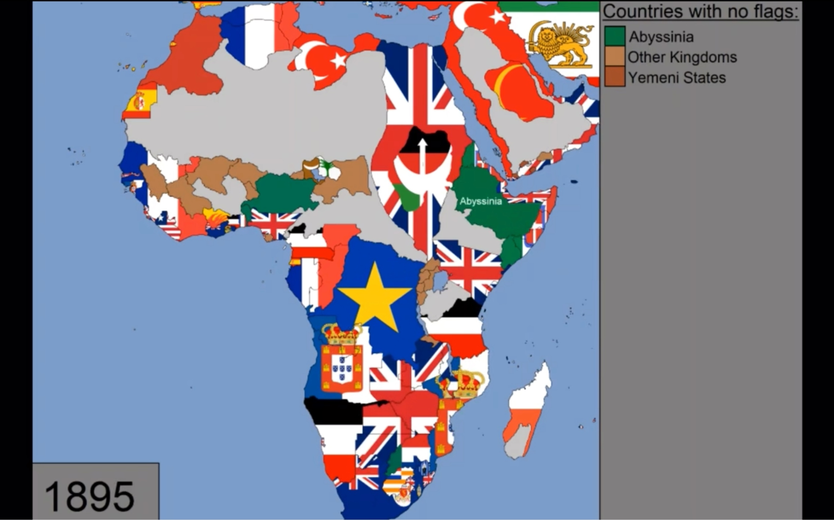 【历史地图】非洲国旗时间表(1600～2020)