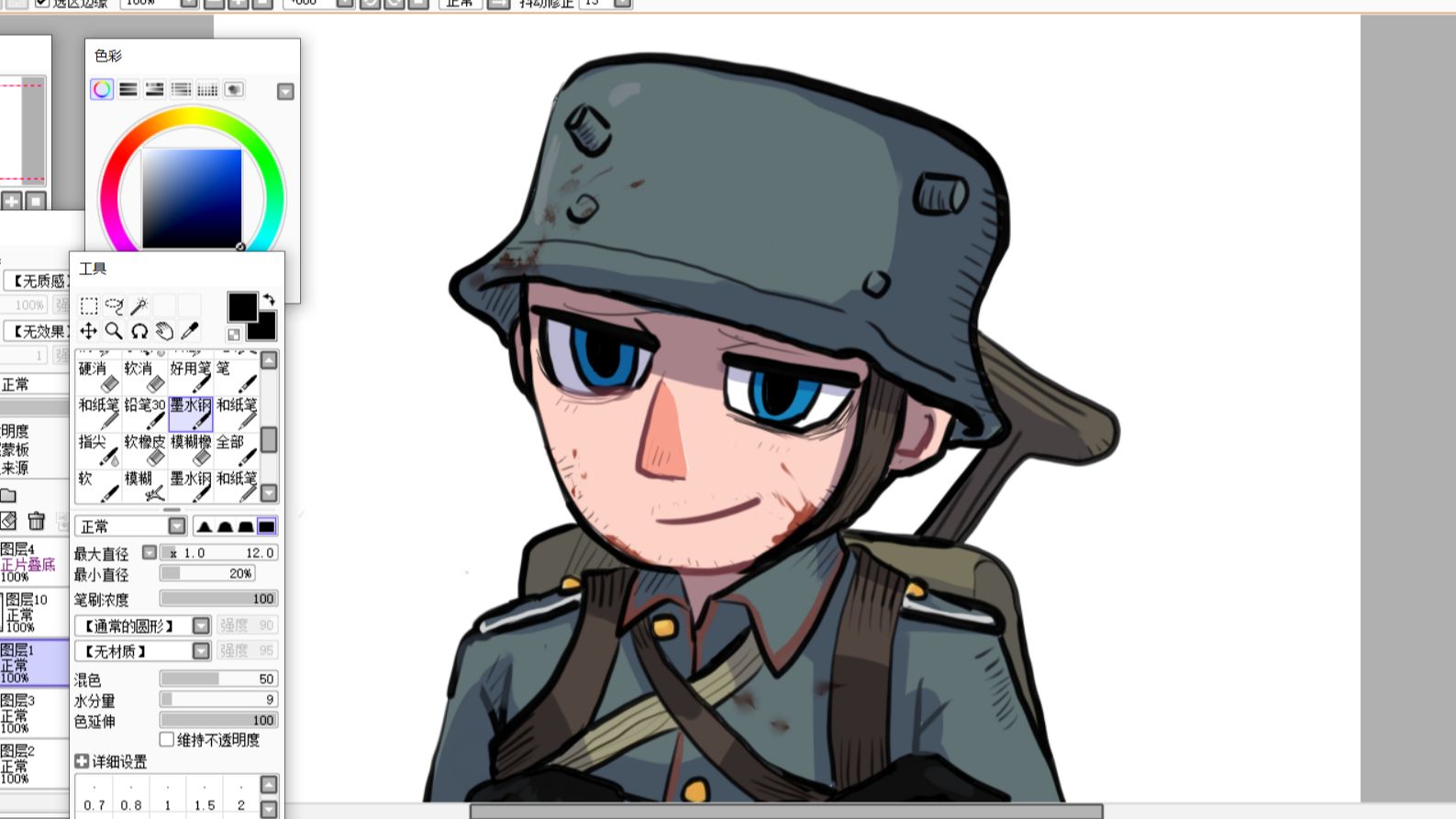 【战地1/绘画过程】快速的随手摸一只萨尼铁塔.