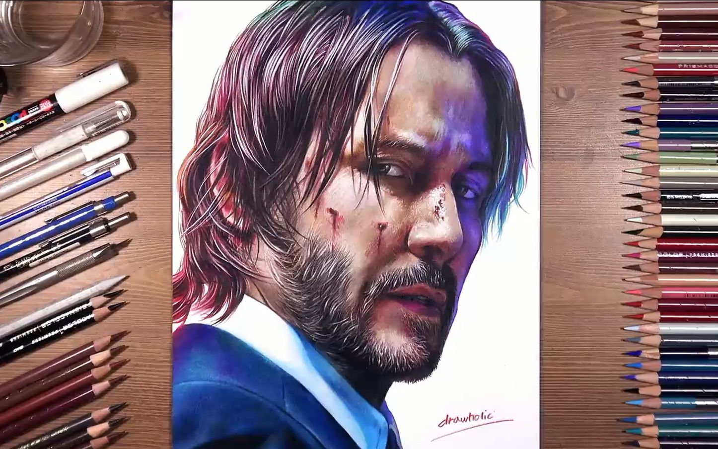 彩铅手绘drawingjohnwickdrawholic