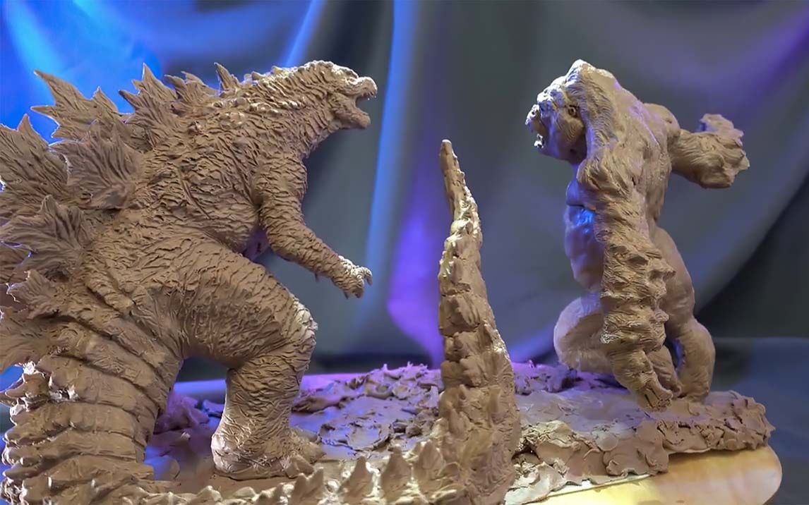 【泥塑】哥斯拉大战金刚! 哥总 vs 靓仔