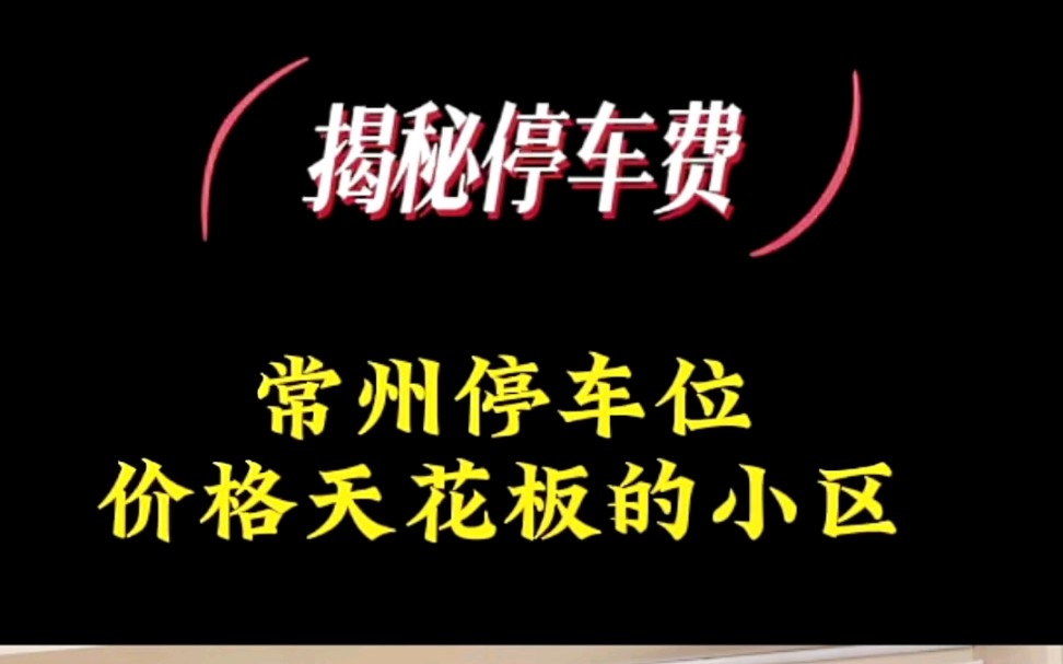 常州停车位最高的几个小区,停车费与停车位哔哩哔哩bilibili