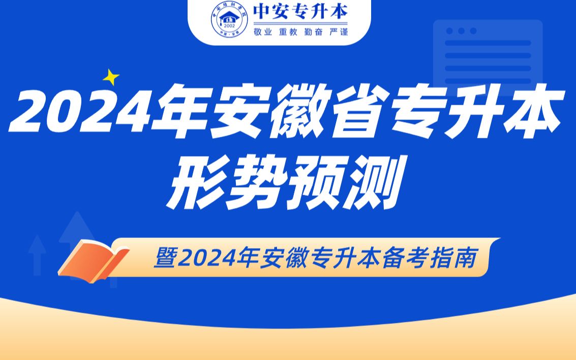 2024年安徽省统招专升本形势预测暨备考指南哔哩哔哩bilibili