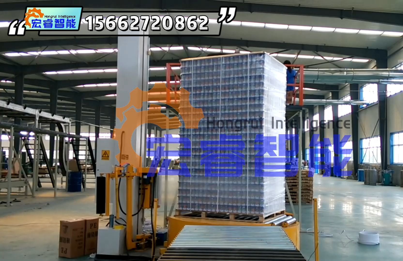 全自动在线式缠绕机超高货物也可缠膜裹包