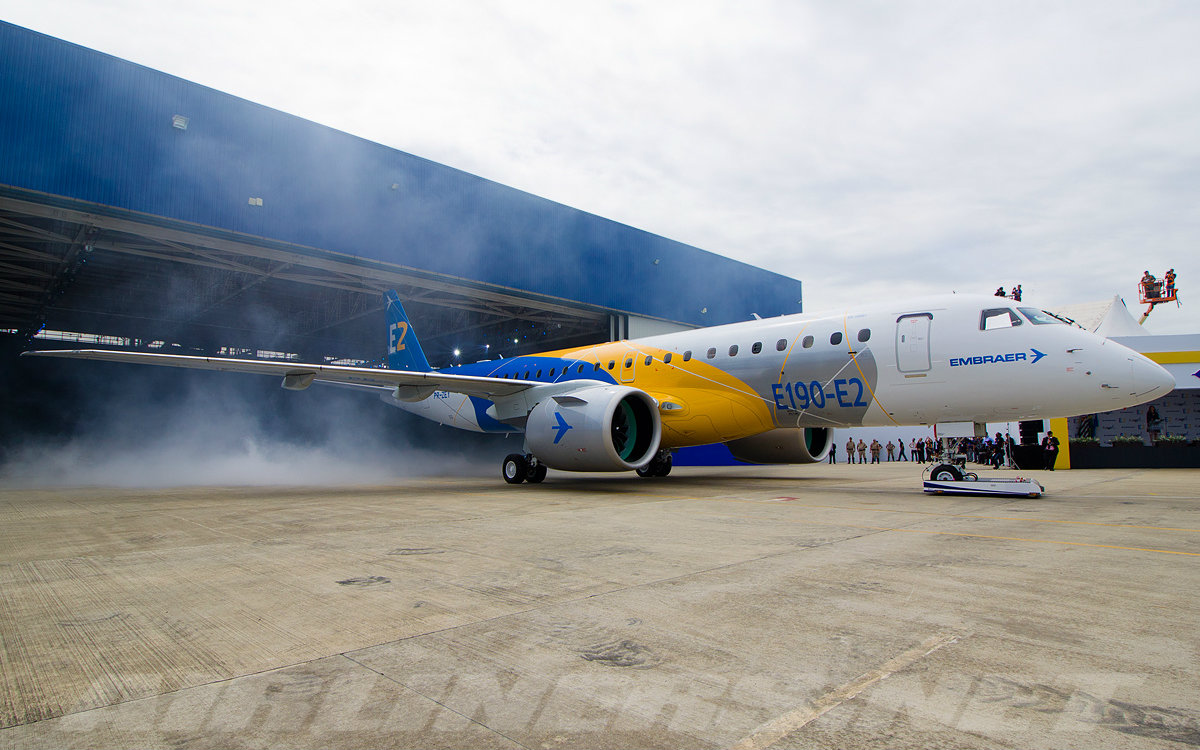 巴西航空工业公司 Embraer 首架 E190E2 下线仪式哔哩哔哩bilibili