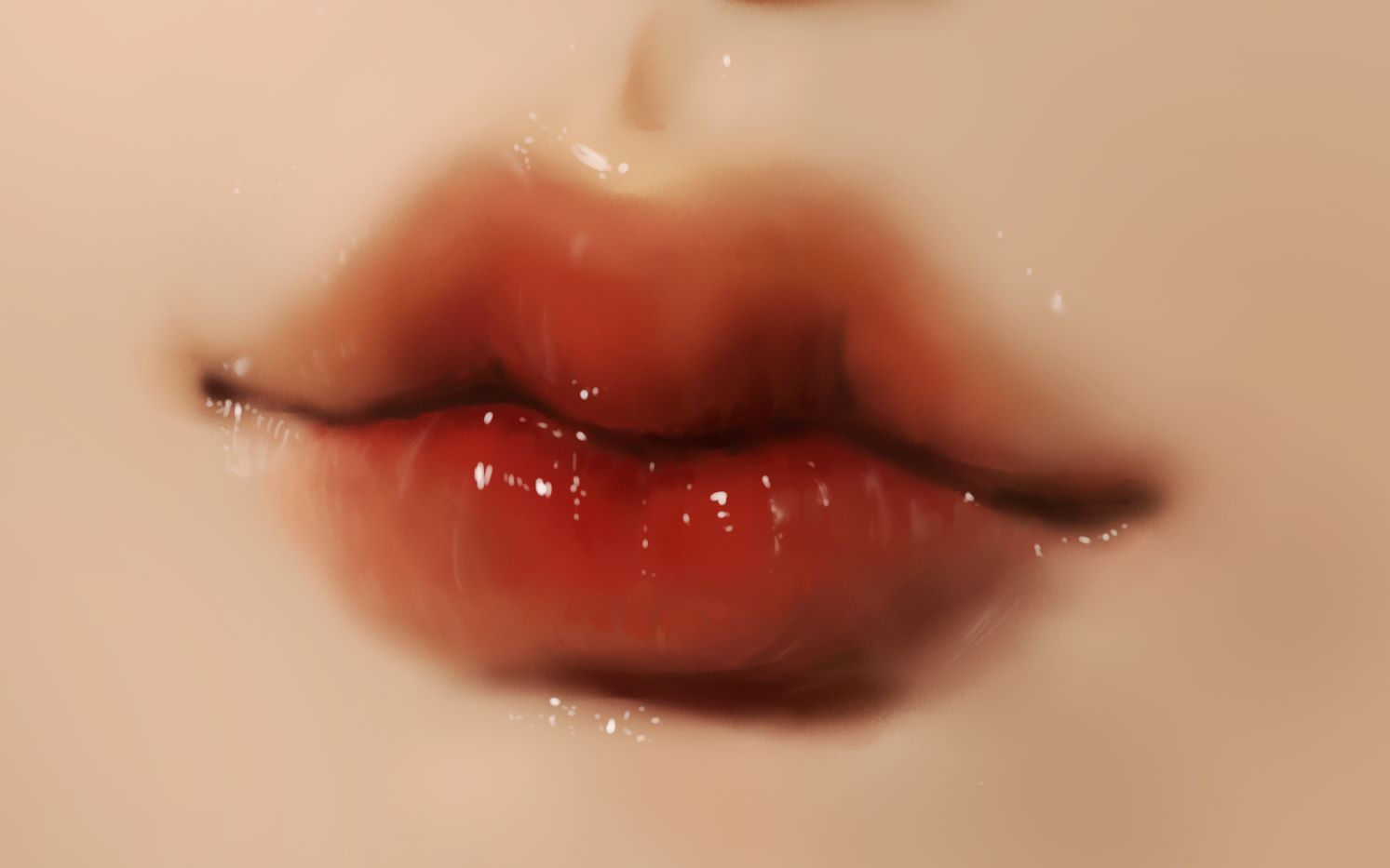 【板绘】厚涂水润的嘴唇,最重要的部分只要一分钟!你知道是什么嘛?