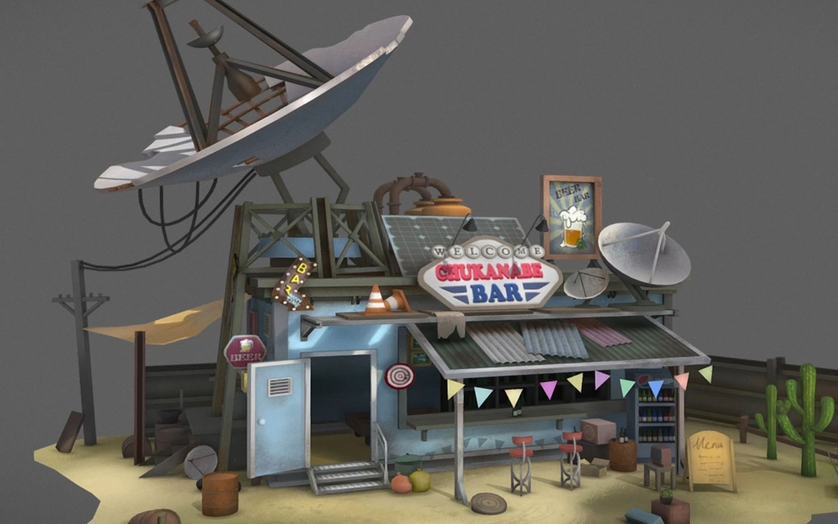 【maya场景建模】一组酒吧房子场景模型制作,从labox开始详细教学,零