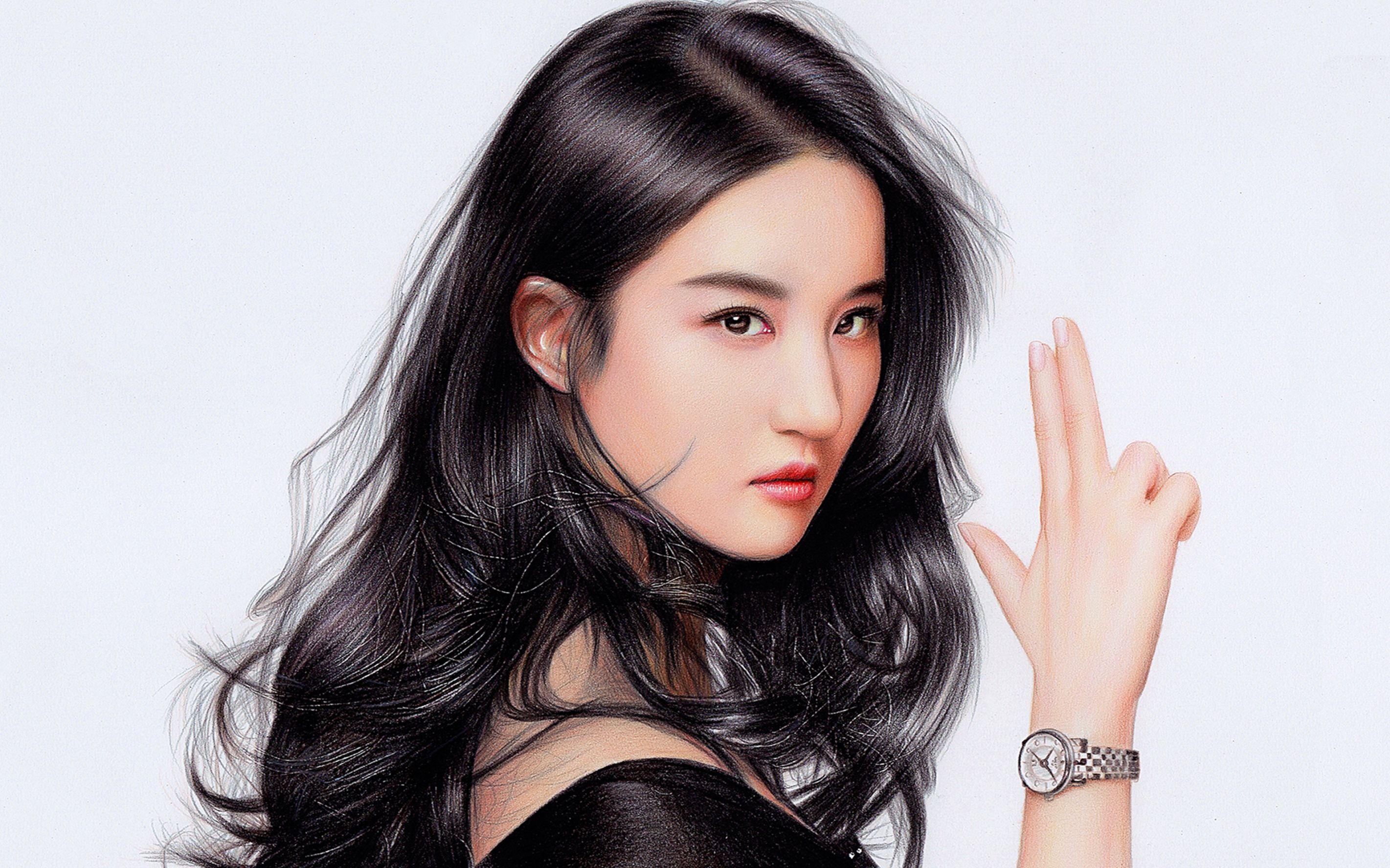 刘亦菲彩铅手绘作品,气质脱俗的仙女怎么画都好看_哔哩哔哩_bilibili