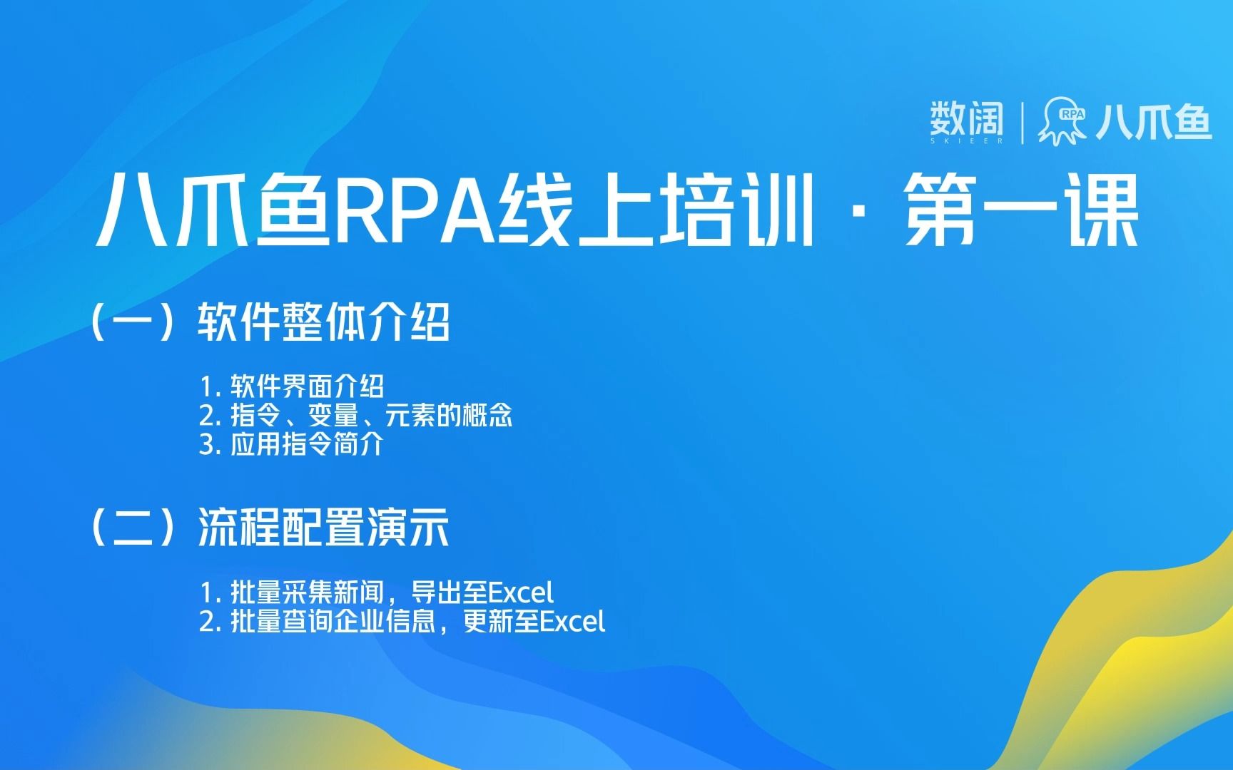 八爪鱼RPA在线培训录播:第一课,软件大体介绍&网页列表采集哔哩哔哩bilibili