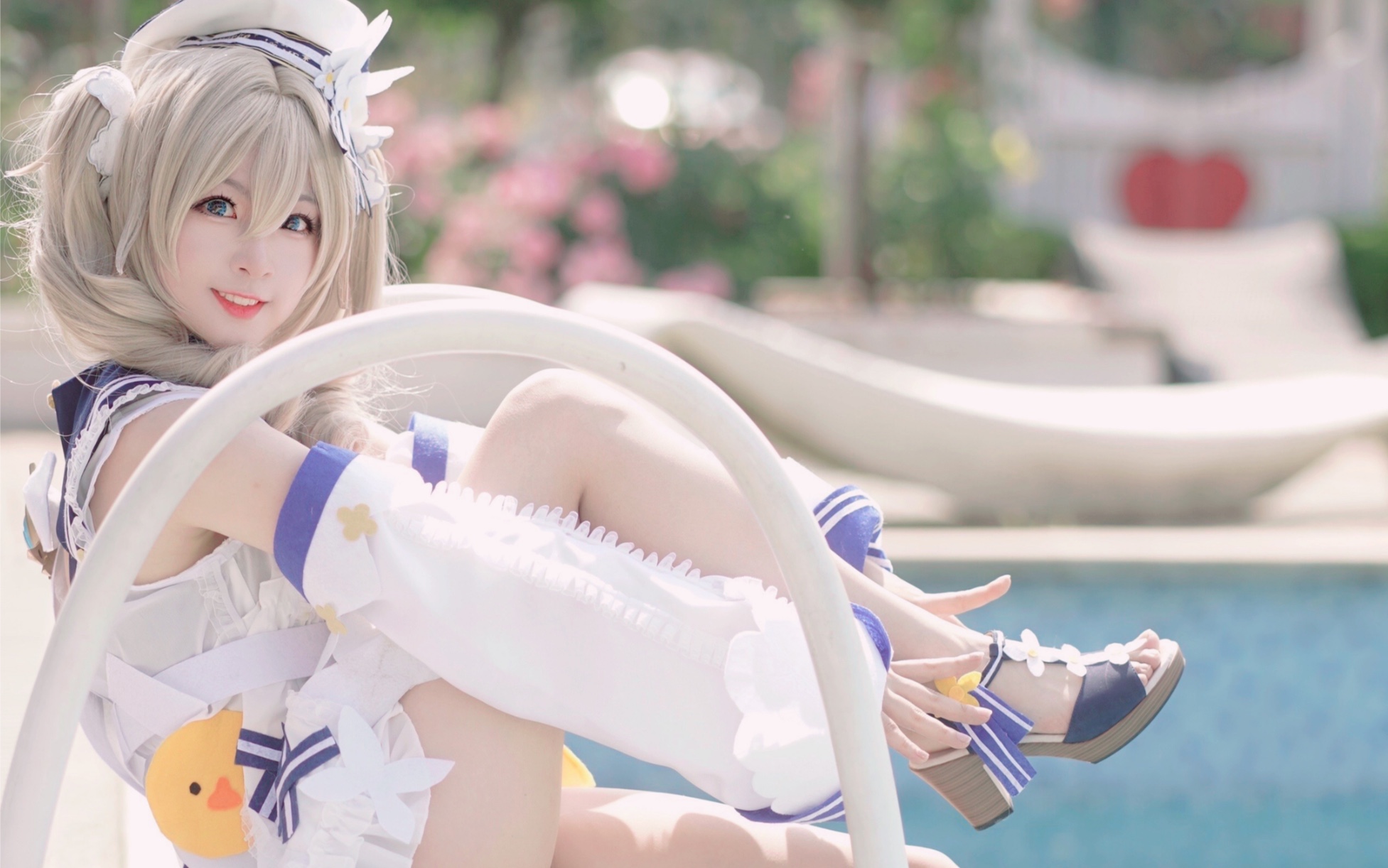 原神cos几天不见又拉了芭芭拉夏日皮肤限定cos