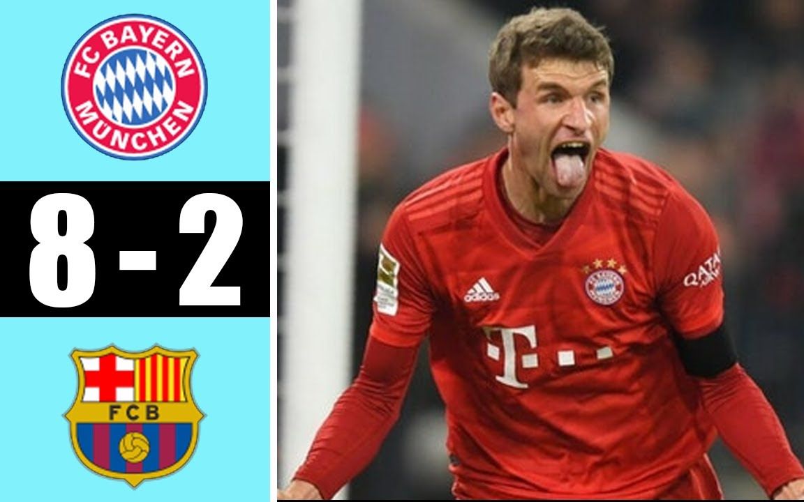 【欧冠】拜仁8-2屠杀巴萨晋级欧冠四强,库鸟,穆勒分别两传一射