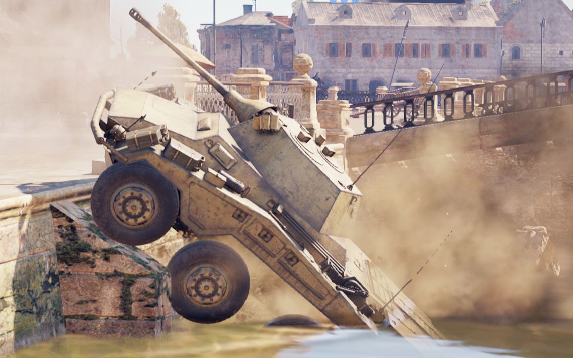 作品战争雷霆过于残忍野生美洲狮竟被坦克推下河德国sdkfz2342装甲车