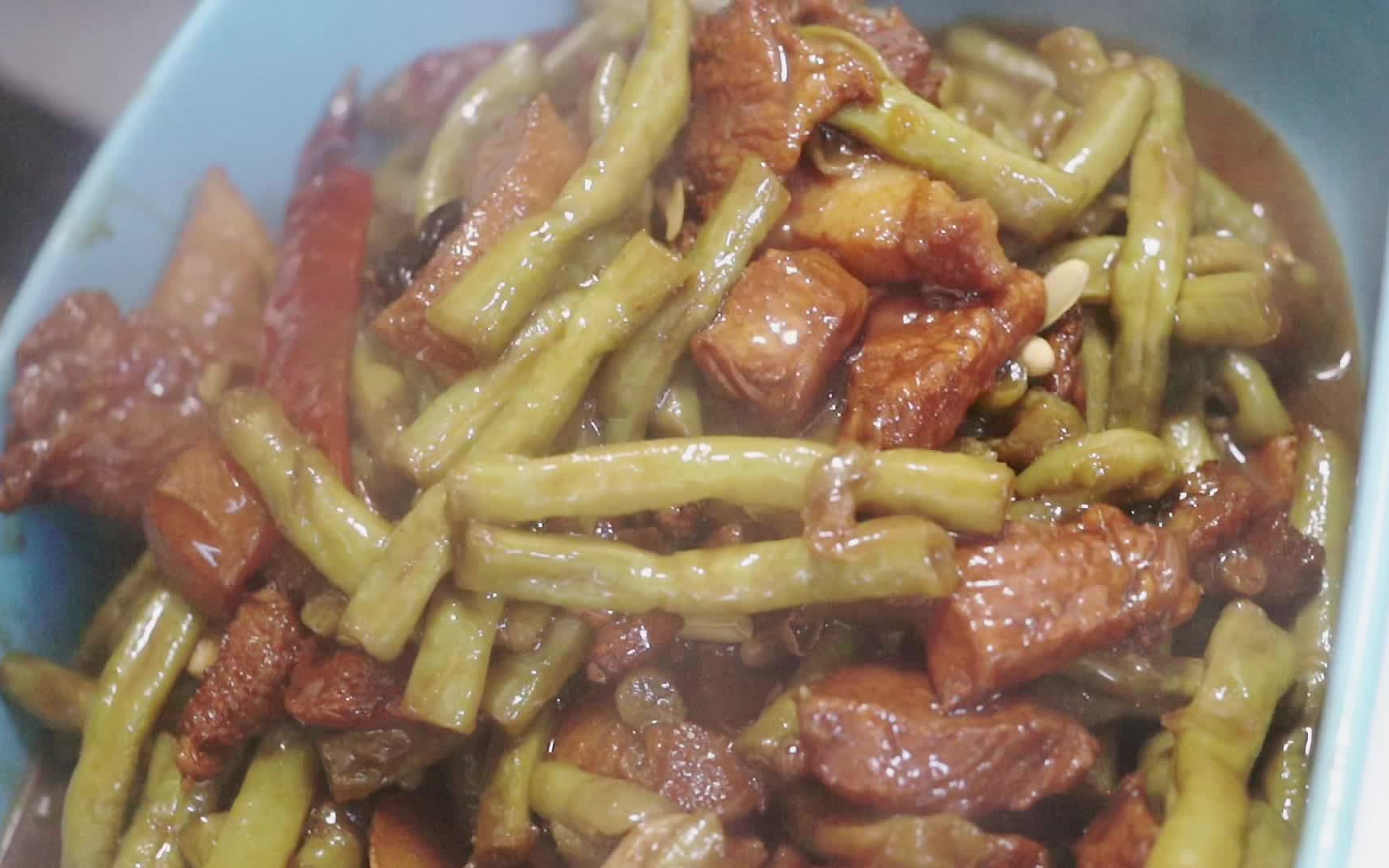 活动作品快来学一做一碗美味的豆角烧肉吧