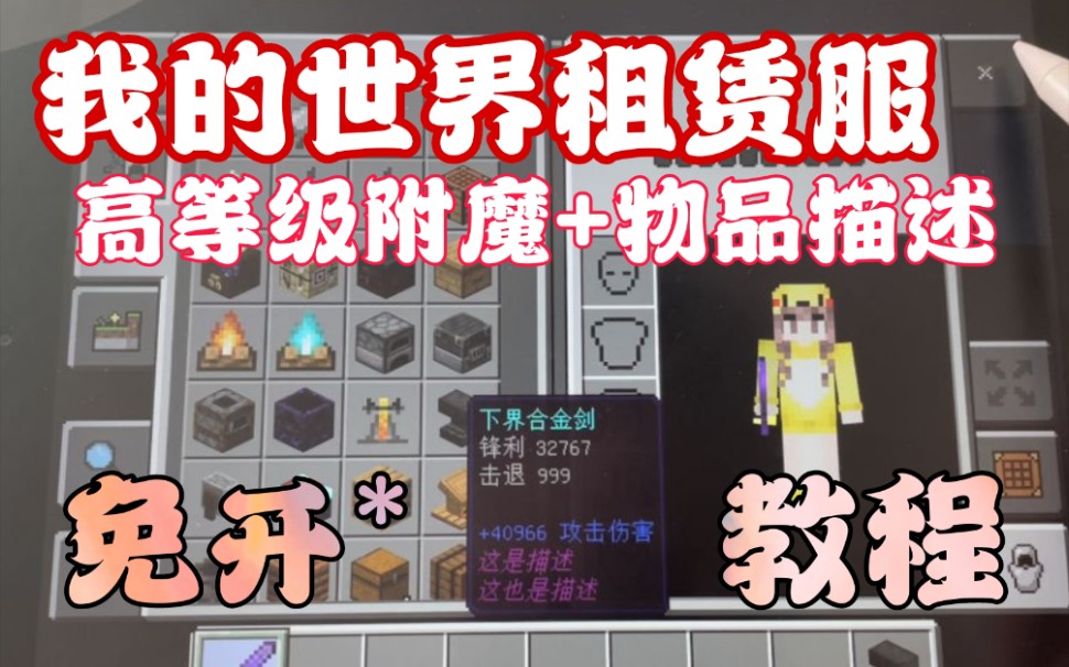 [图]租赁服自定义附魔+物品描述实际操作演示