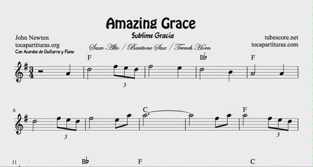 【薩克斯譜】amazing grace【奇異恩典】