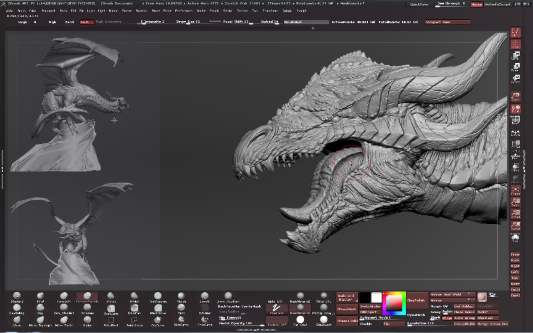 【zbrush】雕刻飞龙Dragon高精度模型制作全流程教程哔哩哔哩bilibili