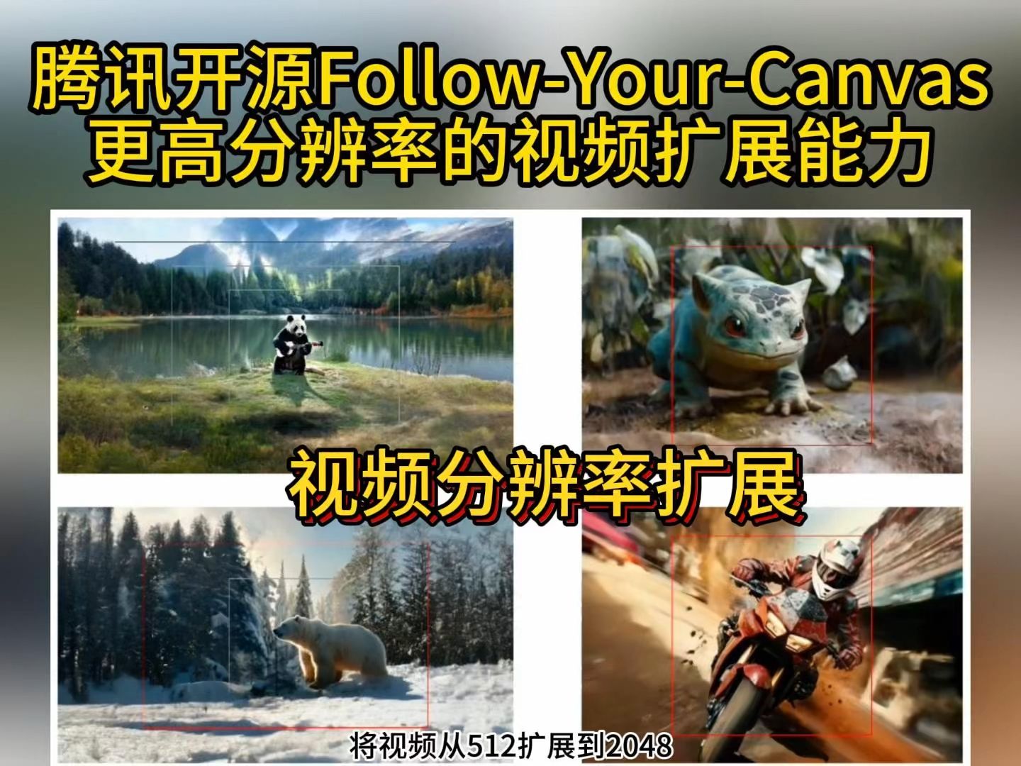 腾讯联合高校开源FollowYourCanvas,更高分辨率的视频扩展能力哔哩哔哩bilibili