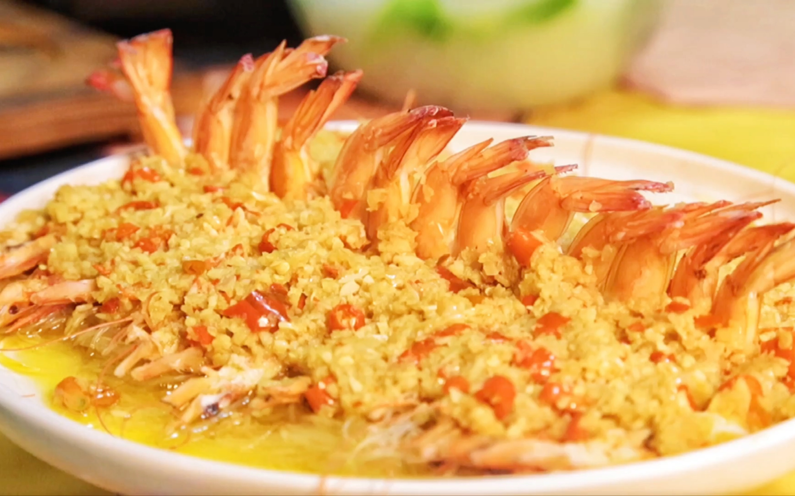 会带来好运的蒜蓉开背虾