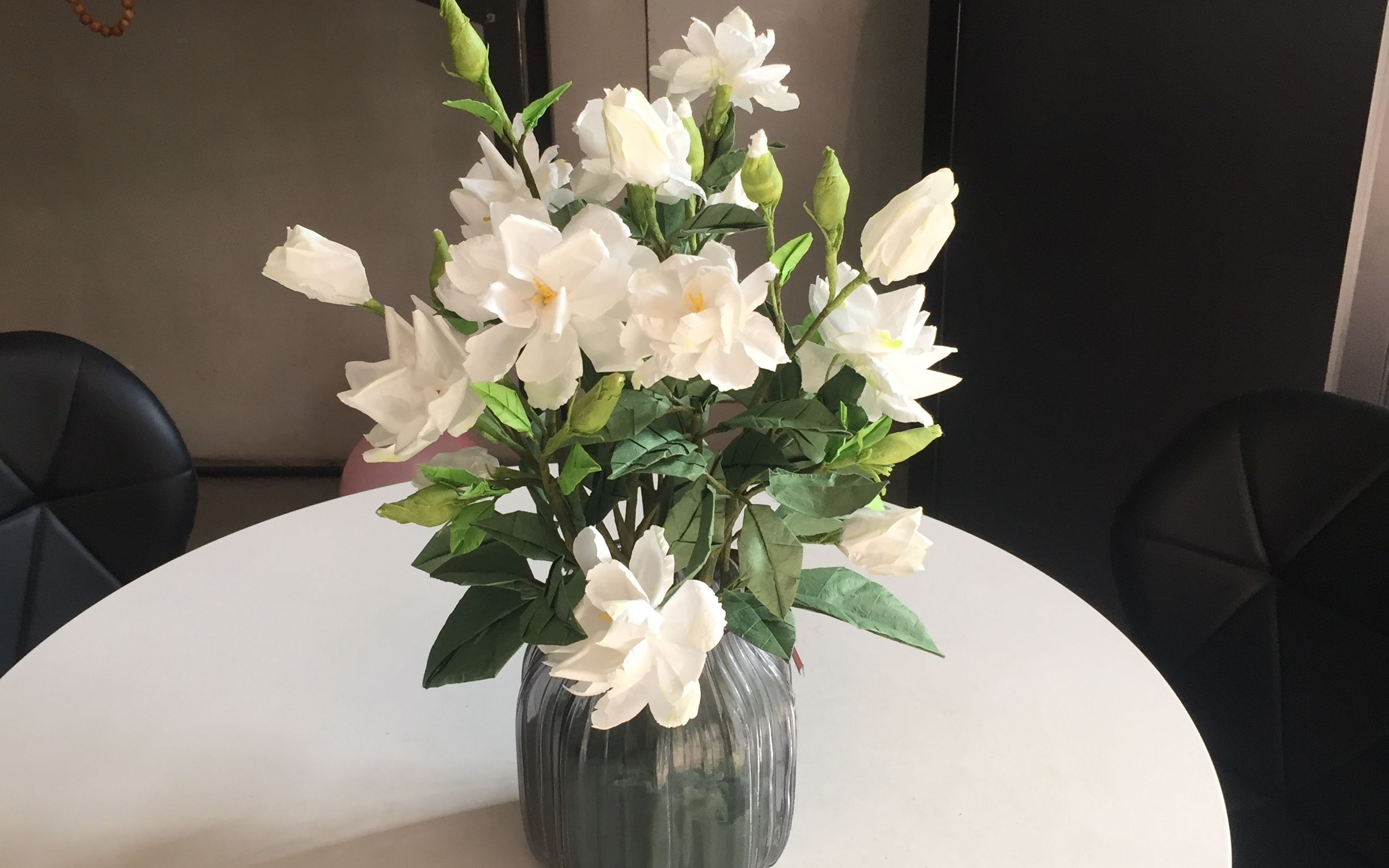 栀子花折纸视频 折纸花栀子花  diy栀子花   手工制作栀子花  纸花