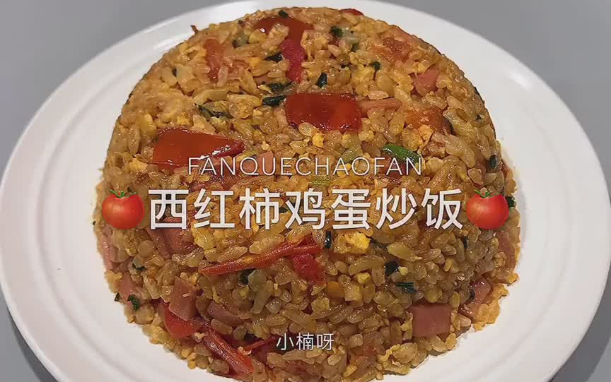 西红柿鸡蛋炒饭吃不腻的味道呀~这样做真的超好吃呢快试试西红柿 炒饭 网红炒饭哔哩哔哩bilibili