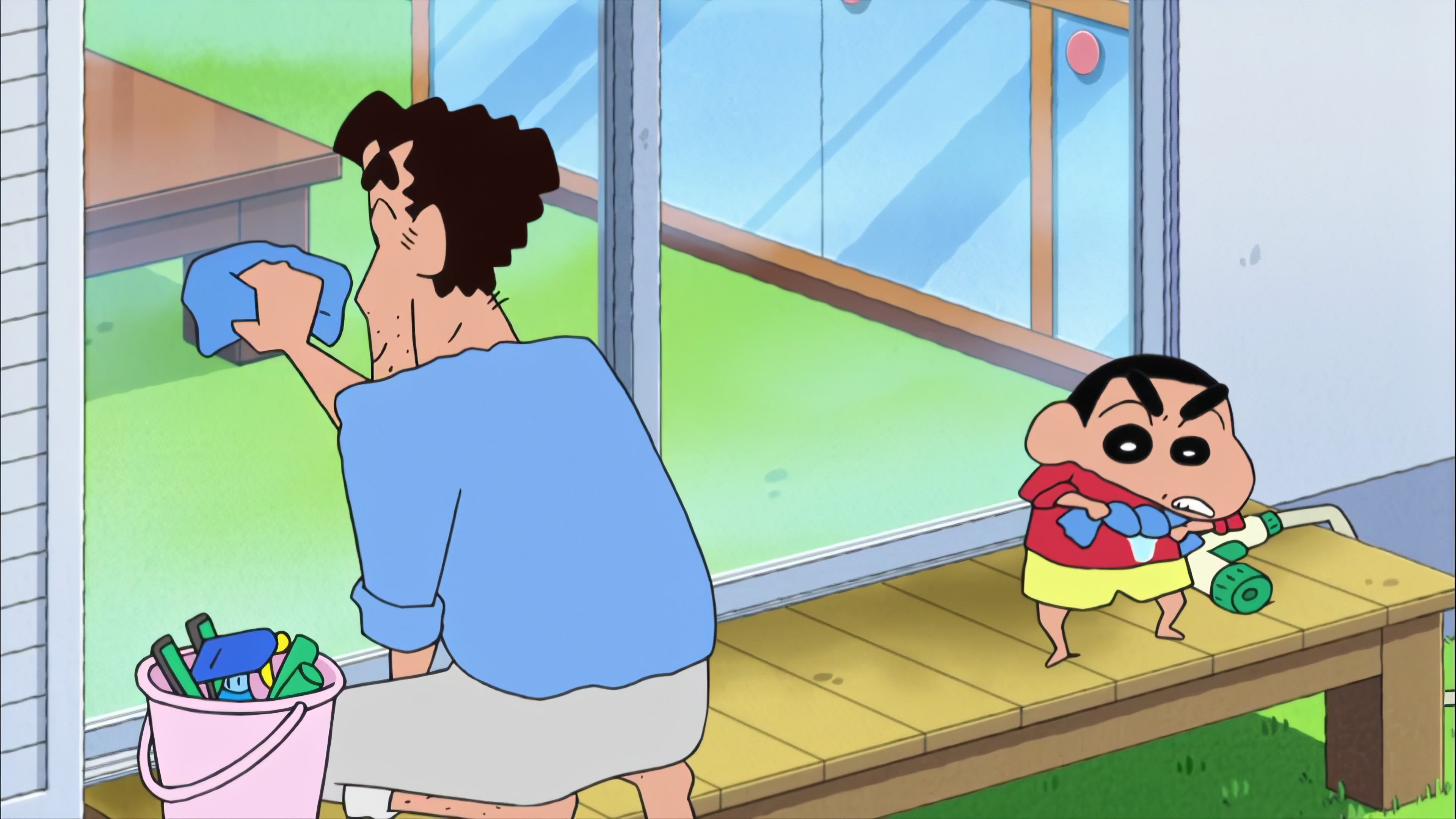 【4k】 蜡笔小新《把窗花擦得亮晶晶哦-2》